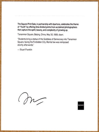 SIGNED - STUART FRANKLIN UPRISING IN TIANANMEN SQUARE LTD 6" x 6" MAGNUM ARCHIVAL PRINT