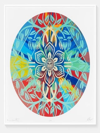 Item #11215 Shepard Fairey, Damien Hirst Beautiful Flower Diamond Spin Painting [SIGNED 40 x 40...