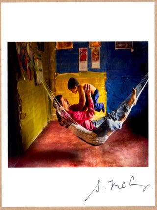 Item #1878 SIGNED - STEVE MCCURRY - FATHER & SON IN A HAMMOCK - LTD 6" x 6" MAGNUM ARCHIVAL...