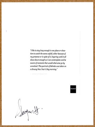 SIGNED ALESSANDRA SANGUINETTI - BELINDA - LTD 6" x 6" MAGNUM ARCHIVAL PRINT
