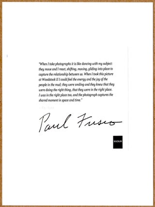 SIGNED - PAUL FUSCO - WOODSTOCK II MUD PIT - LTD 6" x 6" MAGNUM ARCHIVAL PRINT