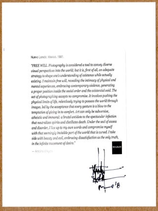 SIGNED - ANTOINE D'AGATA - MALA NOCHE COVER - LTD 6" x 6" MAGNUM ARCHIVAL PRINT