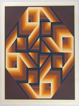 Item #3204 Oktogon IV - Op-Art Serigraph #/125 (27" x 27" unframed}. Jurgen Peters