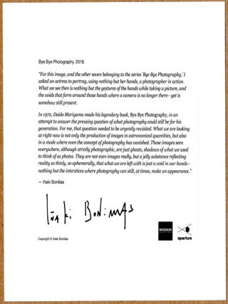 SIGNED - INAKI BONILLAS - BYE BYE PHOTOGRAPHY 2018 6" x 6" MAGNUM/APERTURE PRINT