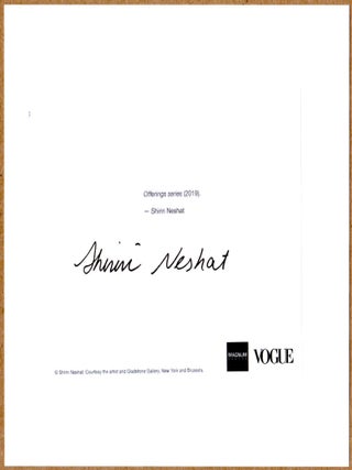 SIGNED - SHIRIN NESHAT - OFFERINGS SERIES 2019 - 6"x6" MAGNUM VOGUE PRINT