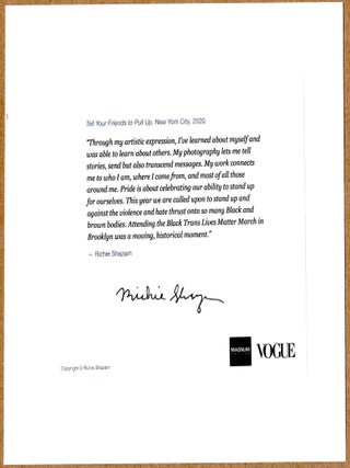 SIGNED - RICHIE SHAZAM TELL YOUR FRIENDS TO PULL UP NYC 2020 6"x 6" MAGNUM PRINT