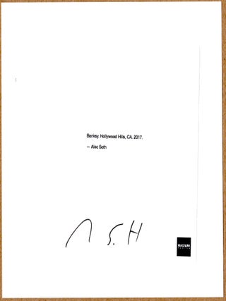 SIGNED - ALEC SOTH - BANKSY, HOLLYWOOD HILLS, CA. 2017 LTD 6" x 6" MAGNUM PRINT