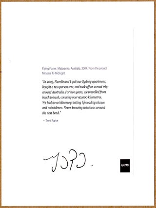 SIGNED - TRENT PARKE FLYING FOXES, MINUTES TO MIDNIGHT, AUSTRALIA, 2004 LTD 6" x 6" MAGNUM PRINT