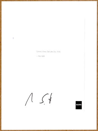 SIGNED - ALEC SOTH - CAMMY'S VIEW 2018 KNOW FURIOUSLY HEART 6" x 6" MAGNUM PRINT