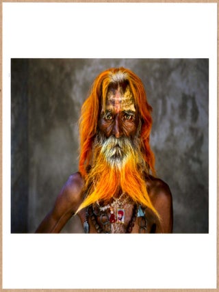 Item #3779 SIGNED - STEVE MCCURRY - RABARI TRIBAL ELDER, 2010 RAJASTHAN INDIA 6" x 6" MAGNUM...