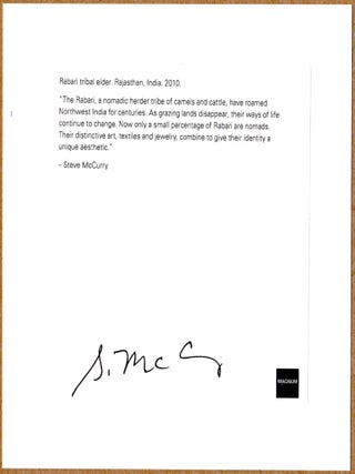 SIGNED - STEVE MCCURRY - RABARI TRIBAL ELDER, 2010 RAJASTHAN INDIA 6" x 6" MAGNUM PRINT