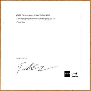 SIGNED - TODD HIDO - A ROAD DIVIDED #5406, 2006 - LTD 6" x 6" MAGNUM ARCHIVAL PRINT