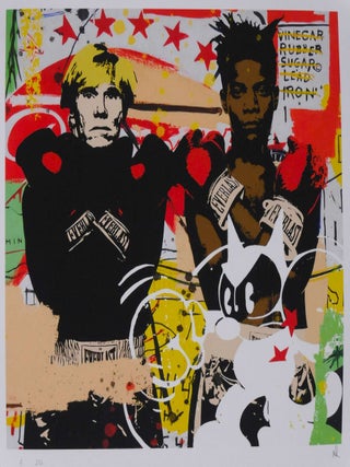 Item #3932 Heavyweights - Andy Warhol and Jean-Michel Basquiat Iconic Boxers Poster 14x14 Inch...