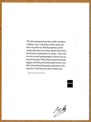 SIGNED - CHRISTOPHER MICHAEL BROWN - BEIJING, CHINA, 2010 - LTD 6" x 6" MAGNUM ARCHIVAL PRINT