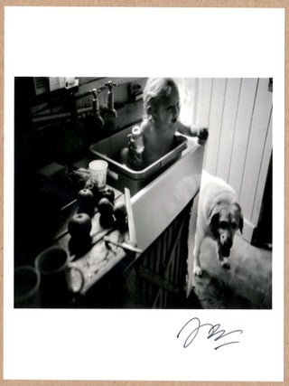 Item #4312 SIGNED - STUART FRANKLIN - BILLY IN THE KITCHEN SINK AND PHOEBE THE LABRADOR, ANGLESEY...