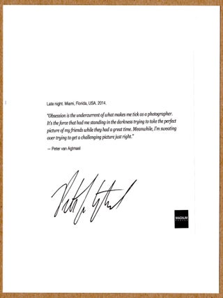 SIGNED - PETER VAN AGTMAEL - LATE NIGHT, MIAMI, FLORIDA, 2014 - LTD 6" x 6" MAGNUM PRINT