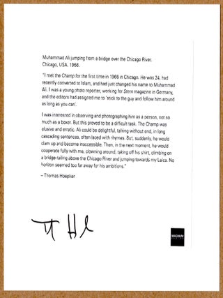 SIGNED - THOMAS HOEPKER - MUHAMMAD ALI JUMPING ON A BRIDGE OVER THE CHICAGO RIVER, 1966 - LTD 6" x 6" MAGNUM ARCHIVAL PRINT