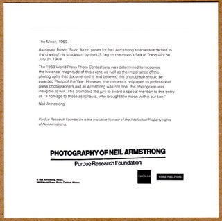 STAMPED - NIEL ARMSTRONG - EDWIN "BUZZ" ALDRIN ON THE MOON, 1969 - 6"x 6" MAGNUM PRINT